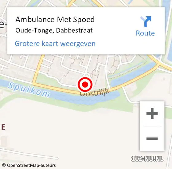 Locatie op kaart van de 112 melding: Ambulance Met Spoed Naar Oude-Tonge, Dabbestraat op 19 mei 2023 09:15