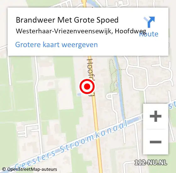 Locatie op kaart van de 112 melding: Brandweer Met Grote Spoed Naar Westerhaar-Vriezenveensewijk, Hoofdweg op 19 mei 2023 09:56