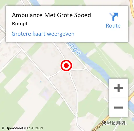 Locatie op kaart van de 112 melding: Ambulance Met Grote Spoed Naar Rumpt op 19 mei 2023 10:47