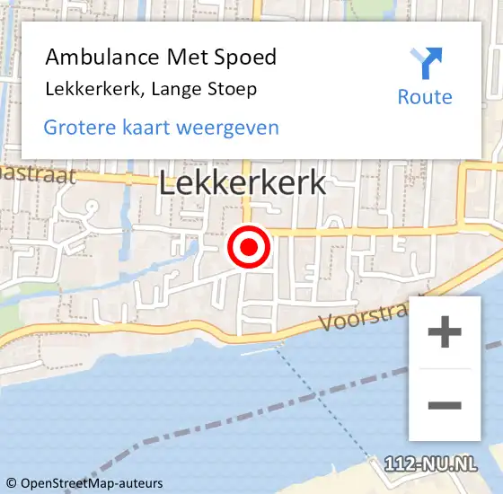 Locatie op kaart van de 112 melding: Ambulance Met Spoed Naar Lekkerkerk, Lange Stoep op 19 mei 2023 11:42
