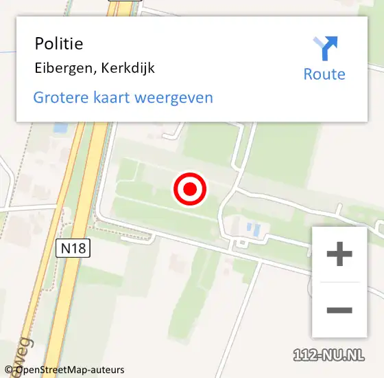 Locatie op kaart van de 112 melding: Politie Eibergen, Kerkdijk op 19 mei 2023 11:56