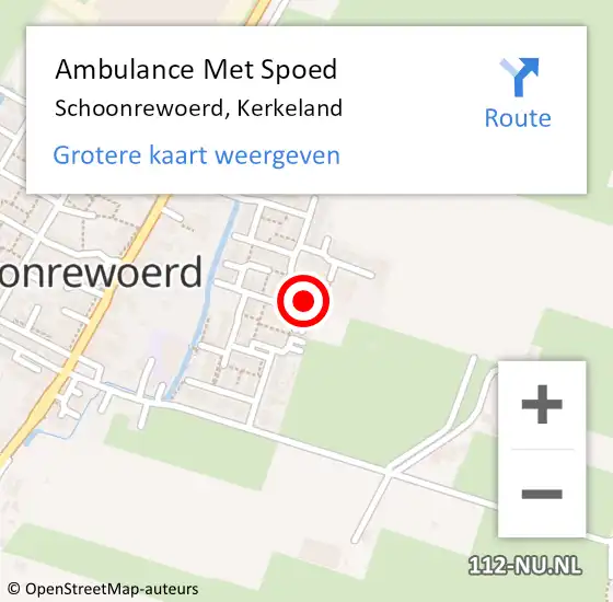 Locatie op kaart van de 112 melding: Ambulance Met Spoed Naar Schoonrewoerd, Kerkeland op 25 augustus 2014 23:42