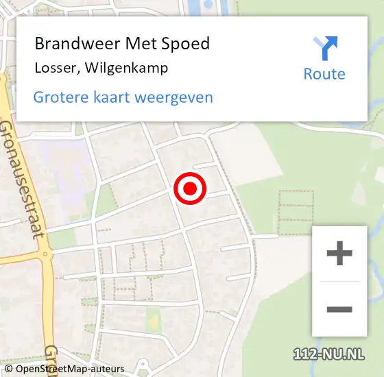 Locatie op kaart van de 112 melding: Brandweer Met Spoed Naar Losser, Wilgenkamp op 19 mei 2023 13:21