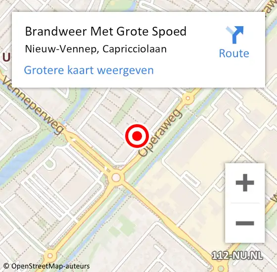 Locatie op kaart van de 112 melding: Brandweer Met Grote Spoed Naar Nieuw-Vennep, Capricciolaan op 19 mei 2023 17:15