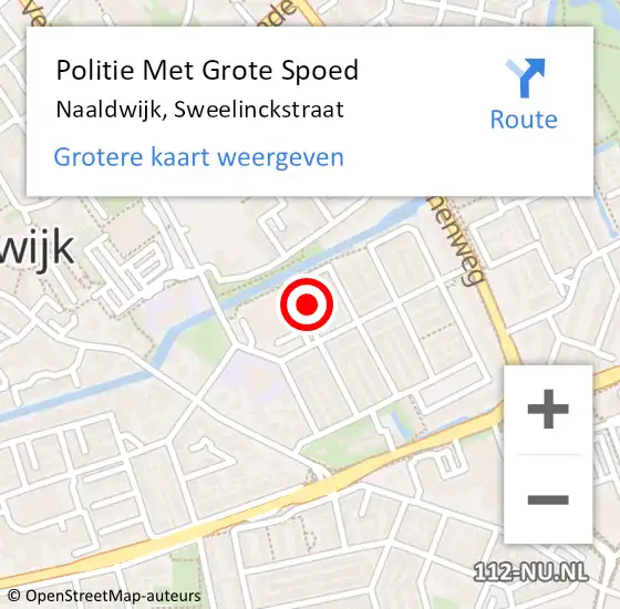 Locatie op kaart van de 112 melding: Politie Met Grote Spoed Naar Naaldwijk, Sweelinckstraat op 19 mei 2023 18:20