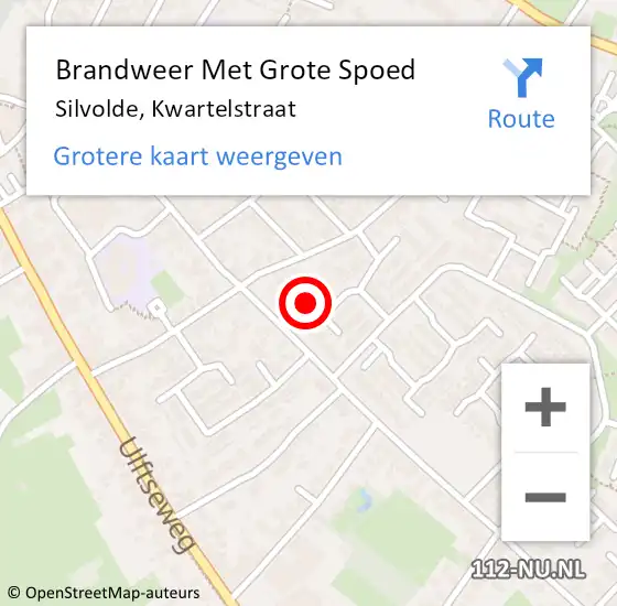 Locatie op kaart van de 112 melding: Brandweer Met Grote Spoed Naar Silvolde, Kwartelstraat op 19 mei 2023 18:49