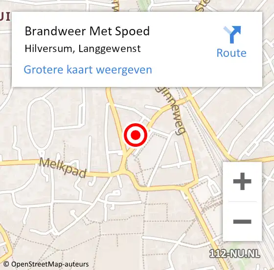 Locatie op kaart van de 112 melding: Brandweer Met Spoed Naar Hilversum, Langgewenst op 19 mei 2023 18:54