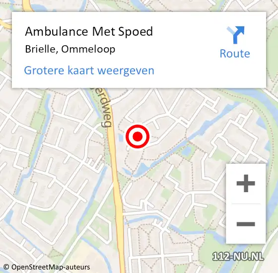 Locatie op kaart van de 112 melding: Ambulance Met Spoed Naar Brielle, Ommeloop op 19 mei 2023 19:17