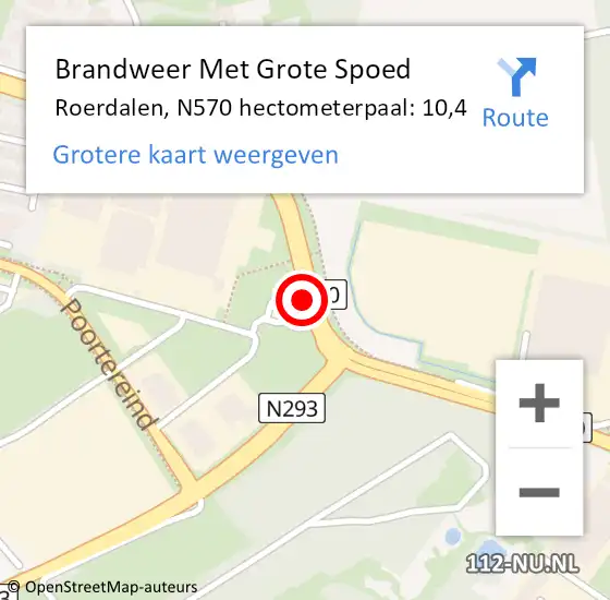 Locatie op kaart van de 112 melding: Brandweer Met Grote Spoed Naar Roerdalen, N570 hectometerpaal: 10,4 op 19 mei 2023 19:35