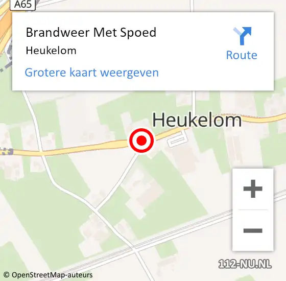 Locatie op kaart van de 112 melding: Brandweer Met Spoed Naar Heukelom op 19 mei 2023 19:48