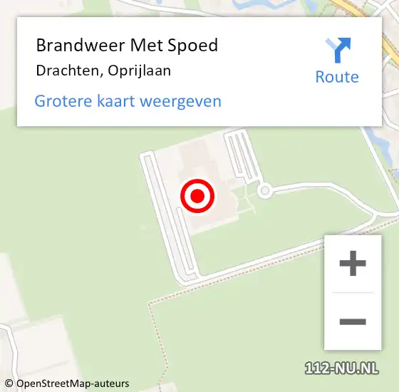 Locatie op kaart van de 112 melding: Brandweer Met Spoed Naar Drachten, Oprijlaan op 19 mei 2023 20:56