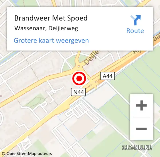 Locatie op kaart van de 112 melding: Brandweer Met Spoed Naar Wassenaar, Deijlerweg op 19 mei 2023 21:05