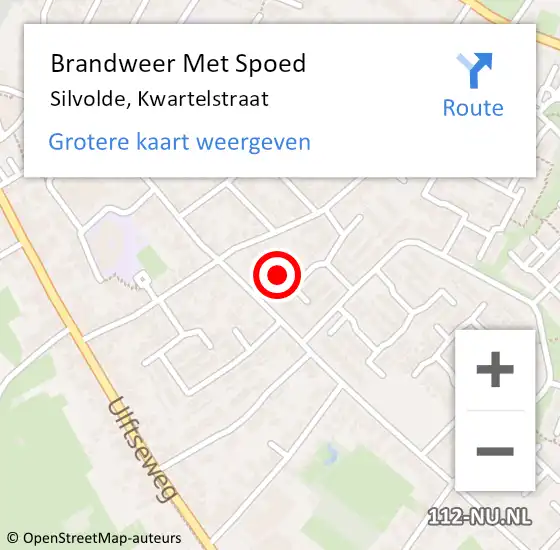 Locatie op kaart van de 112 melding: Brandweer Met Spoed Naar Silvolde, Kwartelstraat op 19 mei 2023 22:26