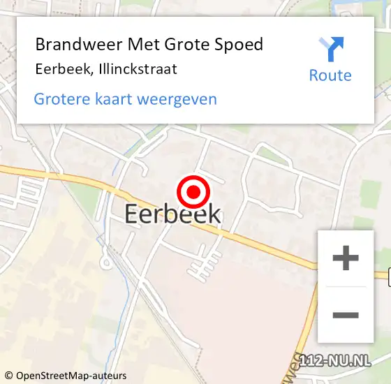 Locatie op kaart van de 112 melding: Brandweer Met Grote Spoed Naar Eerbeek, Illinckstraat op 26 augustus 2014 02:51