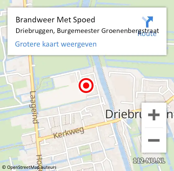 Locatie op kaart van de 112 melding: Brandweer Met Spoed Naar Driebruggen, Burgemeester Groenenbergstraat op 19 mei 2023 23:49