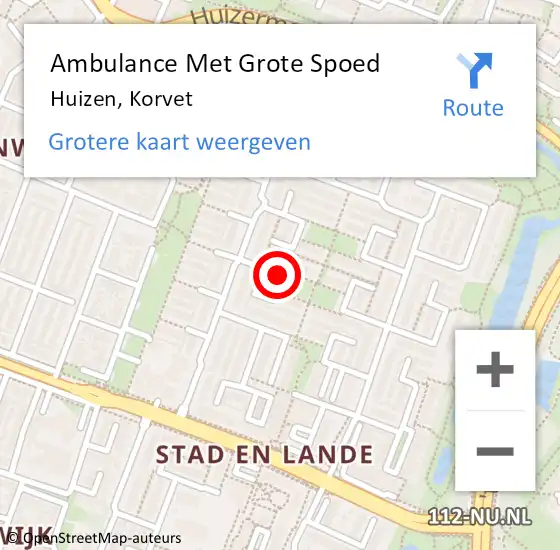 Locatie op kaart van de 112 melding: Ambulance Met Grote Spoed Naar Huizen, Korvet op 12 oktober 2013 17:15