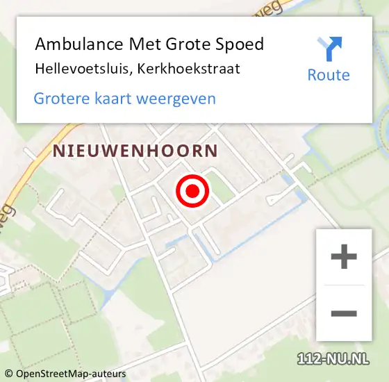 Locatie op kaart van de 112 melding: Ambulance Met Grote Spoed Naar Hellevoetsluis, Kerkhoekstraat op 20 mei 2023 00:11