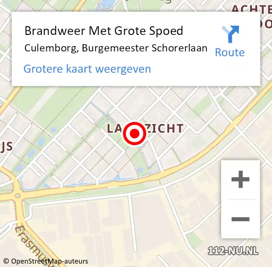 Locatie op kaart van de 112 melding: Brandweer Met Grote Spoed Naar Culemborg, Burgemeester Schorerlaan op 20 mei 2023 02:22