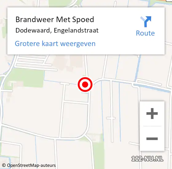 Locatie op kaart van de 112 melding: Brandweer Met Spoed Naar Dodewaard, Engelandstraat op 20 mei 2023 02:30