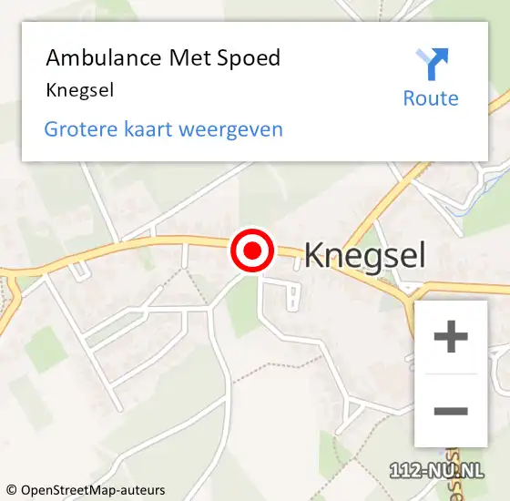 Locatie op kaart van de 112 melding: Ambulance Met Spoed Naar Knegsel op 20 mei 2023 02:44