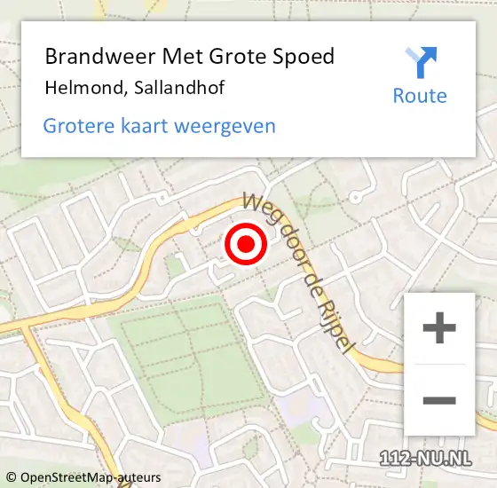 Locatie op kaart van de 112 melding: Brandweer Met Grote Spoed Naar Helmond, Sallandhof op 20 mei 2023 02:59