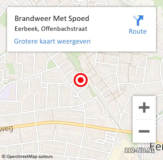 Locatie op kaart van de 112 melding: Brandweer Met Spoed Naar Eerbeek, Offenbachstraat op 20 mei 2023 03:25