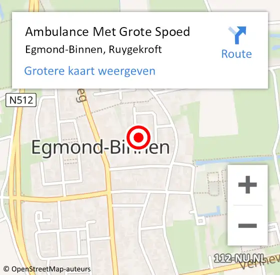 Locatie op kaart van de 112 melding: Ambulance Met Grote Spoed Naar Egmond-Binnen, Ruygekroft op 20 mei 2023 04:21