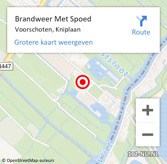 Locatie op kaart van de 112 melding: Brandweer Met Spoed Naar Voorschoten, Kniplaan op 20 mei 2023 05:28