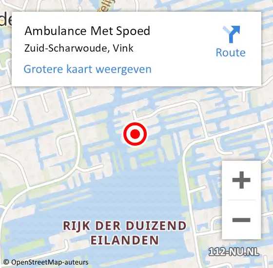 Locatie op kaart van de 112 melding: Ambulance Met Spoed Naar Zuid-Scharwoude, Vink op 26 augustus 2014 03:57
