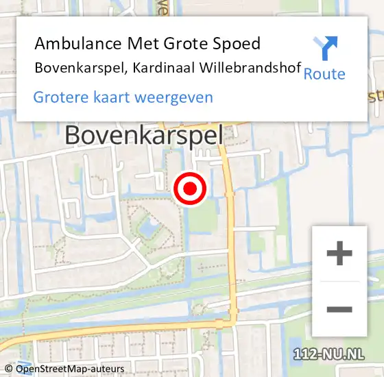 Locatie op kaart van de 112 melding: Ambulance Met Grote Spoed Naar Bovenkarspel, Kardinaal Willebrandshof op 20 mei 2023 09:23
