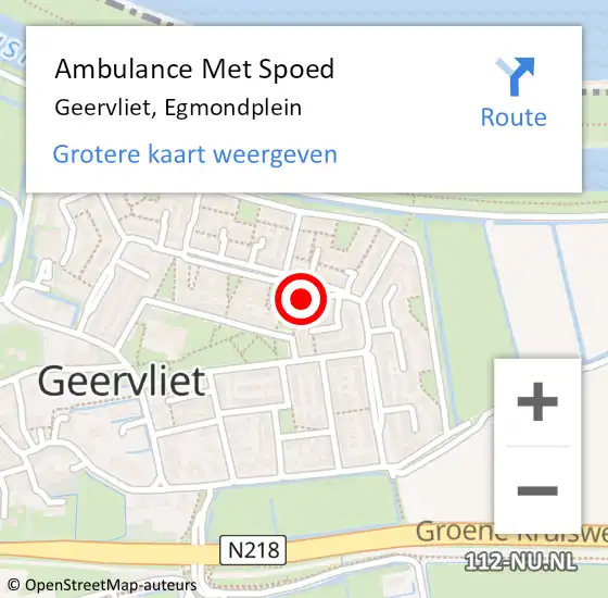 Locatie op kaart van de 112 melding: Ambulance Met Spoed Naar Geervliet, Egmondplein op 20 mei 2023 09:32