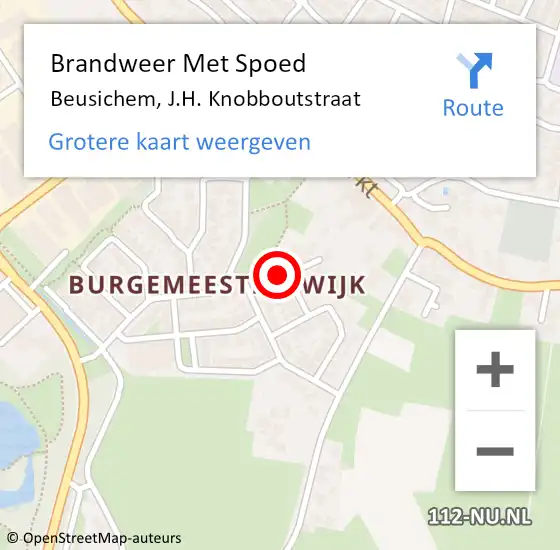 Locatie op kaart van de 112 melding: Brandweer Met Spoed Naar Beusichem, J.H. Knobboutstraat op 20 mei 2023 09:41