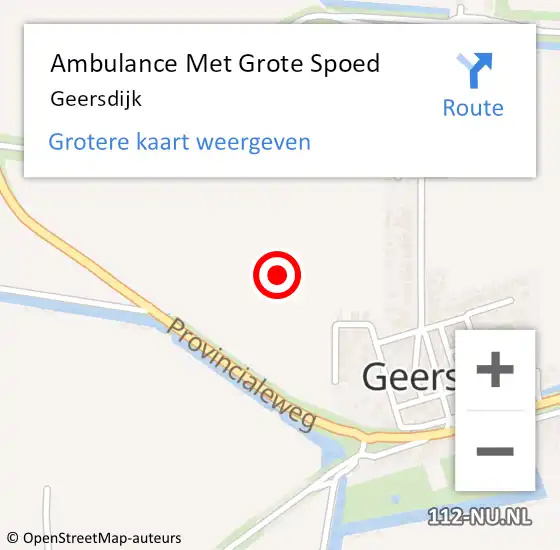 Locatie op kaart van de 112 melding: Ambulance Met Grote Spoed Naar Geersdijk op 20 mei 2023 11:08