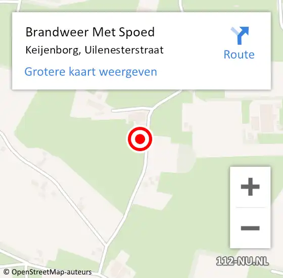 Locatie op kaart van de 112 melding: Brandweer Met Spoed Naar Keijenborg, Uilenesterstraat op 20 mei 2023 11:16