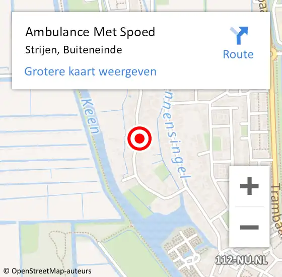 Locatie op kaart van de 112 melding: Ambulance Met Spoed Naar Strijen, Buiteneinde op 20 mei 2023 11:17