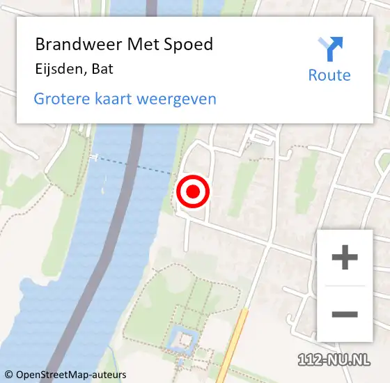 Locatie op kaart van de 112 melding: Brandweer Met Spoed Naar Eijsden, Bat op 20 mei 2023 11:28