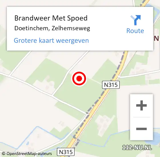 Locatie op kaart van de 112 melding: Brandweer Met Spoed Naar Doetinchem, Zelhemseweg op 20 mei 2023 11:53