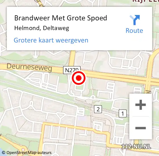 Locatie op kaart van de 112 melding: Brandweer Met Grote Spoed Naar Helmond, Deltaweg op 20 mei 2023 12:03