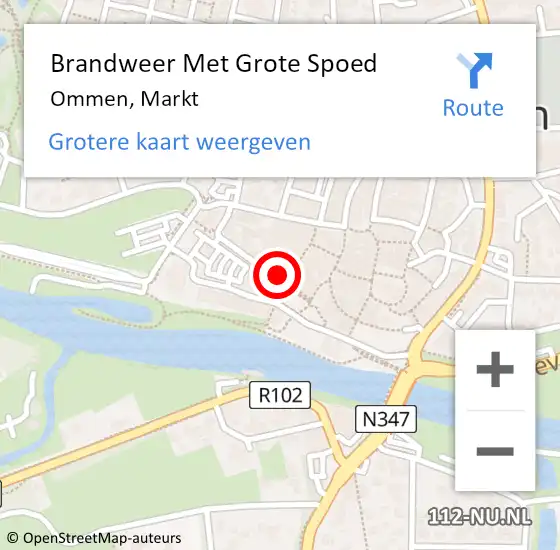 Locatie op kaart van de 112 melding: Brandweer Met Grote Spoed Naar Ommen, Markt op 20 mei 2023 12:08