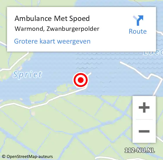 Locatie op kaart van de 112 melding: Ambulance Met Spoed Naar Warmond, Zwanburgerpolder op 20 mei 2023 12:24