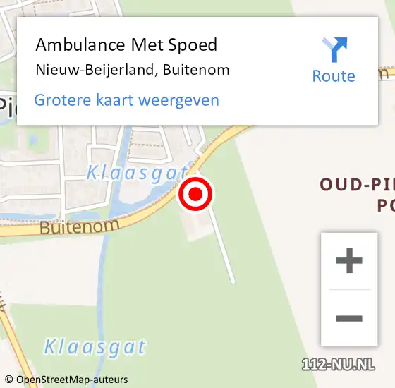 Locatie op kaart van de 112 melding: Ambulance Met Spoed Naar Nieuw-Beijerland, Buitenom op 20 mei 2023 12:28