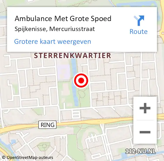 Locatie op kaart van de 112 melding: Ambulance Met Grote Spoed Naar Spijkenisse, Mercuriusstraat op 20 mei 2023 13:13