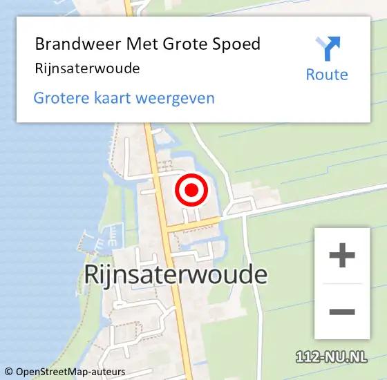 Locatie op kaart van de 112 melding: Brandweer Met Grote Spoed Naar Rijnsaterwoude op 20 mei 2023 13:17