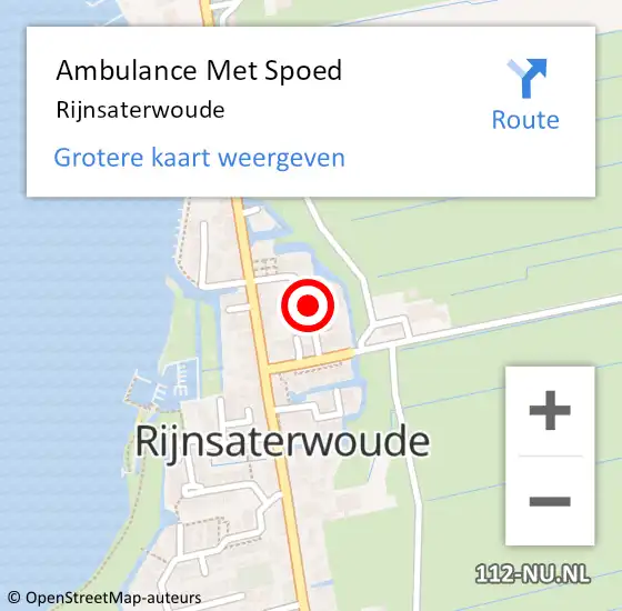 Locatie op kaart van de 112 melding: Ambulance Met Spoed Naar Rijnsaterwoude op 20 mei 2023 13:19