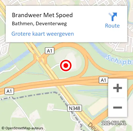 Locatie op kaart van de 112 melding: Brandweer Met Spoed Naar Bathmen, Deventerweg op 20 mei 2023 14:02