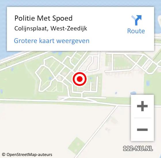 Locatie op kaart van de 112 melding: Politie Met Spoed Naar Colijnsplaat, West-Zeedijk op 20 mei 2023 14:43