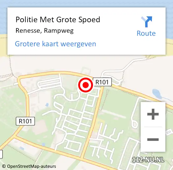 Locatie op kaart van de 112 melding: Politie Met Grote Spoed Naar Renesse, Rampweg op 20 mei 2023 15:04
