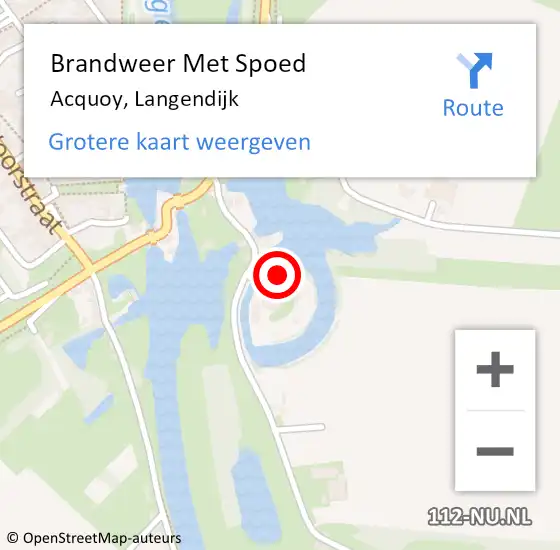 Locatie op kaart van de 112 melding: Brandweer Met Spoed Naar Acquoy, Langendijk op 20 mei 2023 15:49
