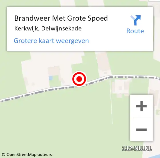 Locatie op kaart van de 112 melding: Brandweer Met Grote Spoed Naar Delwijnen, Delwijnsekade op 20 mei 2023 16:11