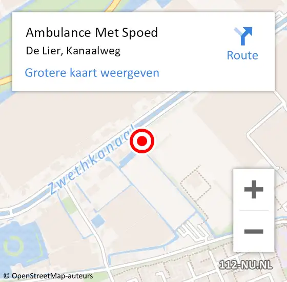 Locatie op kaart van de 112 melding: Ambulance Met Spoed Naar De Lier, Kanaalweg op 20 mei 2023 17:03